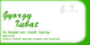 gyorgy kubat business card
